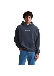 Marc O'Polo Hoodie MARC O'POLO DENIM, Herren, Gr. XL, blau (navy teal), Sweatware, Obermaterial: 100% Baumwolle, unifarben, relaxed fit normal, Rundhals, B&uuml;ndchen, Sweatshirts Hoodie, relaxed fit, K&auml;ngurutasche, Logoschriftzug