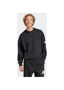 Sweatshirt Adidas SPORTSWEAR "M SWT FL", Herren, Gr. XL, schwarz-wei&szlig; (schwarz, wei&szlig;), Obermaterial: 55% Baumwolle, 36% Polyester, 9% Viskose, Rundhals, angesetztes B&uuml;ndchen, Sweatshirts Sweatshirt