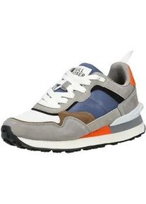 Sneaker Bullboxer "Bullboxer Sneaker Leder", Herren, Gr. 45, blau (grau, blau), Leder, Schuhe Sneaker