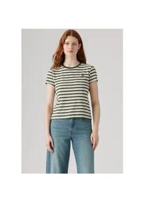 Levi's T-Shirt LEVI'S "PERFECT TEE", Damen, Gr. M (38), gr&uuml;n stripe mountai, Single Jersey, Obermaterial: 100% Baumwolle, gestreift, figurbetont normal, Rundhals, Shirts T-Shirt, mit kleiner Logo-Stickerei