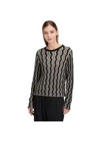 Strickpullover Betty Barclay "Damen mit Pailletten", Damen, Gr. 44, schwarz (patch schwarz, taupe), Strick, Obermaterial: 40% Polyacryl, 25% Polyester, 10% Baumwolle, 10% Viskose, 5% Polyester, 5% Polyamid, 5% Wolle, figurumspielend normal, Rundhals, Pullover Strickpullover