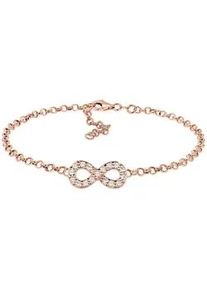 Armband Elli "Infinity Wei&szlig; 925 Silber Rosegold, mit Kristallen von Swarovski" Gr. 16, rosegold, Armb&auml;nder, Damen, 16cm,mit Steinen, Silber 925 (Sterlingsilber), Armband