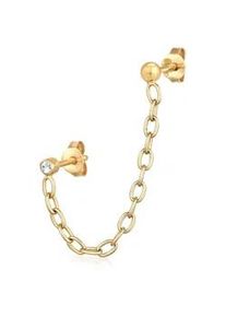Paar Ohrstecker Elli "Kette Piercing 925 Silber, mit Kristallen von Swarovski", gold, Ohrringe, Damen, onesize,mit Steinen, Silber 925 (Sterlingsilber)