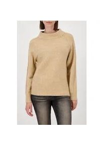 Strickpullover monari, Damen, Gr. 38, cognac, Strick, Obermaterial: 50% Polyacryl, 28% Polyester, 13% Wolle, 9% Alpaka, unifarben, regular fit h&uuml;ftlang, Rundhals, Raglan&auml;rmel Rippstrickb&uuml;ndchen, Pullover Strickpullover, Regular fit mit Rundhalsausschnitt