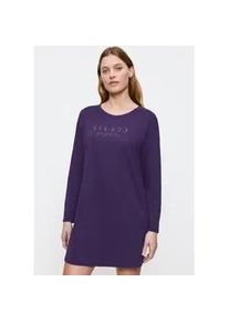 Nachthemd Triumph "Nightdresses NDK LSL 04", Damen, Gr. 36, N-Gr, lila (royal lila), Jersey, Obermaterial: 100% Baumwolle, kniefrei, Rundhals, Kleider Nachthemd, weich, atmungsaktiv, lang&auml;rmelig