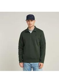G-Star Raw Sweatshirt G-STAR "Premium Core Half Zip", Herren, Gr. M, graphite, Sweatware, Obermaterial: 55% Baumwolle, 45% Polyester, unifarben, regular fit normal, Rundhals, Rippb&uuml;ndchen, Sweatshirts Sweatshirt, mit Stehkragen
