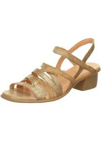 Think! Riemchensandale THINK "Think Sandalen Nappaleder", Damen, Gr. 41, beige (sand), Nappaleder, Schuhe Riemchensandale