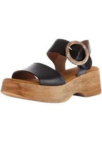 Riemchensandale Gabor "Gabor Sandalen Nappaleder", Damen, Gr. 39, schwarz, Nappaleder, Schuhe Riemchensandale