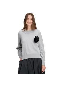 Strickpullover Cartoon "Damen mit Rundhalsausschnitt", Damen, Gr. 40, grau (hellgrau), Obermaterial: 55% Viskose, 30% Polyester, 15% Polyamid, oversize normal, Rundhals, Pullover Strickpullover