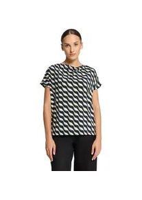 Kurzarmshirt Betty Barclay "Damen mit Wasserfallausschnitt", Damen, Gr. 40, bunt (dunkelblau, gr&uuml;n), Jersey, Obermaterial: 95% Polyester, 5% Elasthan, Basic, figurumspielend normal, Wasserfallausschnitt, Shirts