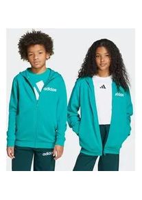 Trainingsanzug Adidas SPORTSWEAR "ESSENTIALS KINDER", Jungen, Gr. 176, wei&szlig; (pure teal, wei&szlig;), Obermaterial: 52% Baumwolle, 48% Polyester, Sportanz&uuml;ge Trainingsanzug, zweiteilig, aus Baumwolle und Polyester, weiches French Terry