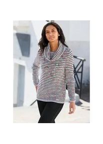 Rollkragenpullover Casual Looks "Rollkragenpullover", Damen, Gr. 40, rot (rot, ecru, gemustert), 50% Baumwolle, 50% Polyacryl, gemustert, mehrfarbig, Pullover Rollkragenpullover