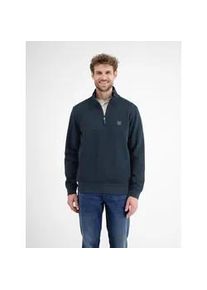 Sweatshirt Lerros "Herren Troyer, sportiv gerippt", Herren, Gr. S, blau (classic navy), 100% Baumwolle, Sweatshirts Sweatshirt