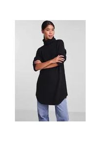 Rollkragenpullover Pieces "PCELLEN LS LONG KNIT NOOS BC", Damen, Gr. M, schwarz, Strick, Obermaterial: 62% Polyester, 22% Polyacryl, 9% Nylon, 4% Elasthan, 3% Wolle, unifarben, figurumspielend h&uuml;ftbedeckend, Rundhals, Rippstrickb&uuml;ndchen, Pullover Rollkragenpullover