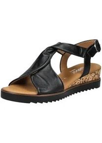 Riemchensandale Gabor COMFORT "Gabor Comfort Sandalen Nappaleder", Damen, Gr. 39, schwarz, Nappaleder, Schuhe Riemchensandale