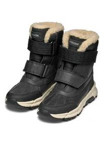 Winterstiefel Geox "J FLEXYPER PLUS BOY", Damen, Gr. 38, schwarz, Synthetik, Textil, Schuhe Winterstiefel, Snowboots, Klettstiefel mit Warmfutter, Gr&ouml;&szlig;enschablone zum Download