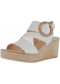 Keilsandalette Gabor "Gabor Sandalen Nappaleder", Damen, Gr. 39, braun (latte), Nappaleder, Schuhe