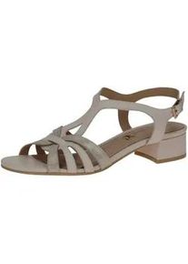 Riemchensandale Caprice "Caprice Sandalen Leder", Damen, Gr. 38,5, wei&szlig; (wei&szlig;, silber), Leder, Schuhe Riemchensandale