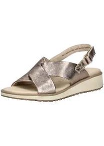 Riemchensandale Caprice "Caprice Sandalen Leder", Damen, Gr. 36, grau (taupe), Leder, Schuhe Riemchensandale