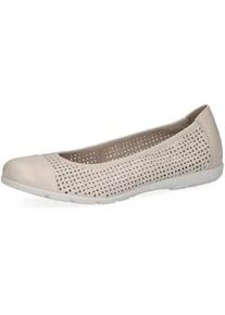 Ballerina Caprice "Caprice Ballerinas Leder", Damen, Gr. 38, beige (cream), Leder, Schuhe Ballerina