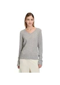 Strickpullover Betty Barclay "Damen mit V-Ausschnitt", Damen, Gr. 42, grau (light silber melange), Strick, Obermaterial: 100% Kaschmir, Basic, gerade normal, V-Ausschnitt, Pullover Strickpullover, Strick