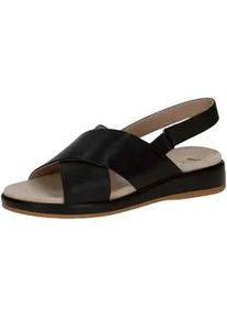 Riemchensandale Caprice "Caprice Sandalen Nappaleder", Damen, Gr. 37, schwarz, Nappaleder, Schuhe Riemchensandale