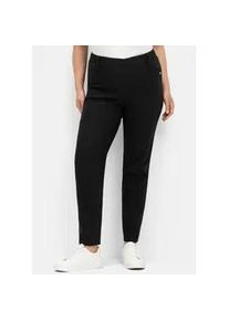 Stretch-Hose sheego, Damen, Gr. 100, Langgr&ouml;&szlig;en, schwarz, 70% Viskose, 25% Polyester, 5% Elasthan, unifarben, Hosen