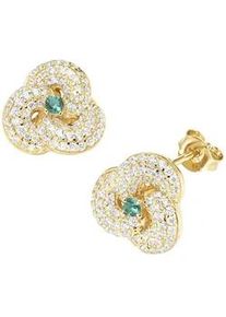 Paar Ohrstecker Smart Jewel "mit Zirkonia und farbigen Ziersteinen, Silber 925", gr&uuml;n, Ohrringe, Herren, Silber 925 (Sterlingsilber)