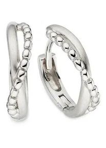 Paar Creolen Bruno Banani "Schmuck Geschenk Silbercreolen", silberfarben, Ohrringe, Damen, 13,7mm, Silber 925 (Sterlingsilber)