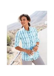 Blusenshirt Catamaran "Funktions-Bluse", Damen, Gr. 38, gr&uuml;n (mint, kariert), 65% Polyester, 35% Baumwolle, gemustert, kariert, mehrfarbig, Shirts Blusenshirt