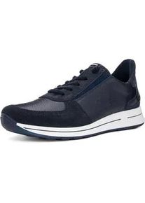 Slip-On Sneaker Ara "OSAKA", Damen, Gr. 3,5 (36,5), blau (dunkelblau), Glattleder, Veloursleder, unifarben, Schuhe, Keilsneaker, Slipper mit Easy2Go-Einschlupf, H-Weite