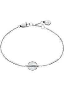 Armband Fossil "Schmuck Geschenk Edelstahl JEWELRY", wei&szlig; (edelstahlfarben, kristallwei&szlig;, kristallwei&szlig;), Armb&auml;nder, Damen, 19cm, Edelstahl Perlen, Edelstahl, Perlen, Armband, mit Glasstein - mit Perlmutt