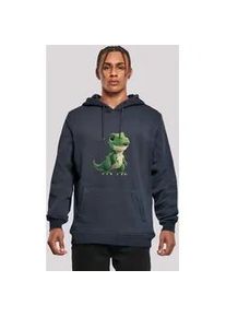 Kapuzenpullover F4NT4STIC "S&uuml;&szlig;er gr&uuml;ner Dino", Herren, Gr. 3XL, blau (navy), Obermaterial: 65% Baumwolle, 35% Polyester, slim fit, Pullover Kapuzenpullover, Premium Qualit&auml;t