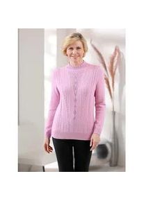 Classic Dog Strickpullover CLASSIC "Pullover", Damen, Gr. 44, rosa (ros&eacute;), 50% Viskose, 28% Polyester, 22% Polyamid, unifarben, Pullover Strickpullover