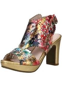 Riemchensandale Laura Vita "Laura Vita Sandalen Leder", Damen, Gr. 37, gold, Leder, Schuhe Riemchensandale