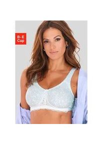 Entlastungs-BH Nuance, Damen, Gr. 80, Cup D, wei&szlig; (wei&szlig;, blau), Spitze, Obermaterial: 85% Baumwolle, 10% Polyamid, 5% Elasthan, BHs Entlastungs-BH, ohne B&uuml;gel aus angenehmer Baumwolle, Topseller