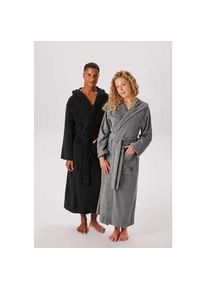 Unisex-Bademantel Bruno Banani "Robby, ideal f&uuml;r Sauna & Spa, Standardl&auml;nge & &Uuml;berl&auml;nge" Gr. S, grau, L:130cm, Walkfrottee, Hausm&auml;ntel, Damen & Herren Badem&auml;ntel, Baumwolle, mit Taschen, Sauna, XS-3XL