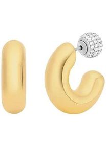 Paar Creolen Michael Kors "Schmuck Geschenk Metall Ohrringe PREMIUM", gold (gelbgoldfarben, metallfarben, kristallwei&szlig;, kristallwei&szlig;), Ohrringe, Damen, Metall, mit Zirkonia (synth.)