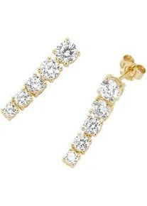 Paar Ohrh&auml;nger Smart Jewel "mit Zirkonia, Silber 925", gold, Ohrringe, Damen, Silber 925 (Sterlingsilber)