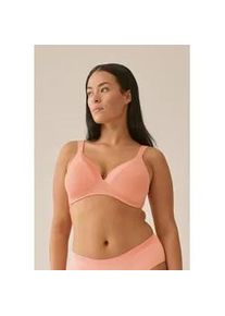 B&uuml;gelloser BH Naturana "The Wednesday", Damen, Gr. 75, Cup B, orange (peach pink), Obermaterial: 89% Polyamid, 11% Elasthan, leicht gl&auml;nzend, unifarben, sehr bequem, BHs, mit Schale, Glanzband, breite Tr&auml;ger, weich, bequem, ohne B&uuml;gel