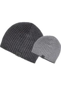 Wendem&uuml;tze Chillouts "Matthew Hat", Herren, grau (dunkelgrau, light grau), Strick, Materialmix, M&uuml;tzen, mit dezentem Logo-Patch