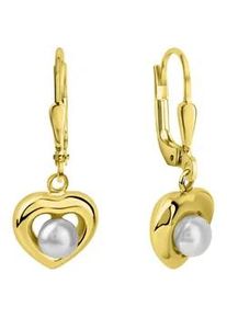 Diamonds by Ellen K. Paar Ohrh&auml;nger "375/- Gelbgold S&uuml;&szlig;wasserperle", gelb (gelb, wei&szlig;), FASCINATION BY ELLEN K., Ohrringe, Damen, one-size, Gold