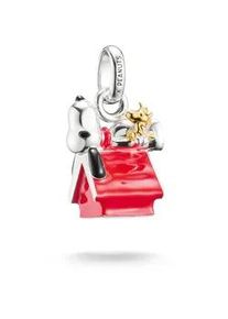 Charm-Einh&auml;nger Thomas Sabo "Thomas Sabo x Peanuts Snoopy/Woodstock auf der Hundeh&uuml;tte - Connect", silberfarben, gelbgoldfarben, schwarz, rot, Charms, Damen, Silber 925 (recycelt)