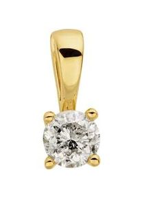 Kettenanh&auml;nger OROLINO "585/- Gelbgold Brill. 0,25ct. wei&szlig;", gelb, Schmuckanh&auml;nger, Damen, one-size, 0,25 P2 = erkennbare Einschl&uuml;sse, Gold, 0,4 g, Kettenanh&auml;nger