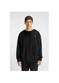 Sweatshirt HUGO UNDERWEAR, Herren, Gr. XXL (56), schwarz, Samt, Obermaterial: 95% Polyester, 5% Elasthan, unifarben, relaxed fit normal, Rundhals, abgesteppte Kante, Sweatshirts Sweatshirt, Rundhalsausschnitt, relaxed fit, elastischer Bund, Samt-Qualit&auml;t