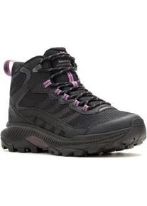 Wanderschuh Merrell "SPEED STRIKE 2 MID GORE-TEX", Damen, Gr. 37, schwarz, Synthetik, Schuhe Wanderschuh, wasserdicht