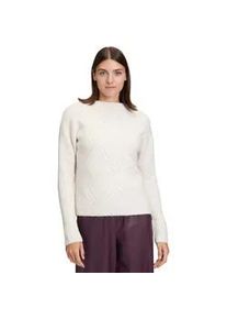 BETTY & CO Strickpullover BETTY & CO "Damen mit Struktur", Damen, Gr. 42, bright cream melange, Strick, Obermaterial: 45% Polyester, 40% Polyacryl, 13% Polyamid, 2% Elasthan, figurumspielend normal, Pullover Strickpullover