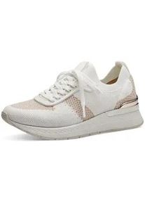 Sneaker Tamaris "Tamaris Sneaker Textil", Damen, Gr. 41, wei&szlig; (wei&szlig;, gold), Textil, Schuhe Sneaker