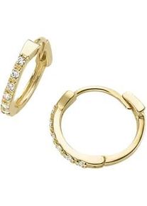 Paar Creolen Luigi Merano "mit Zirkonia, Gold 375", gold, Ohrringe, Damen, Gelbgold 375
