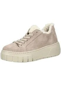 Plateausneaker Gabor "Gabor Sneaker Veloursleder", Damen, Gr. 40, beige (dunkelbeige), Veloursleder, Schuhe Plateausneaker